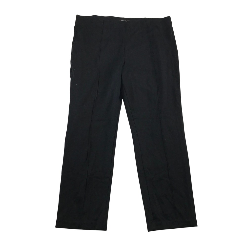 Banana Republic Black Pintuck Ponte Straight Leg Pants XXL High Rise Pull On